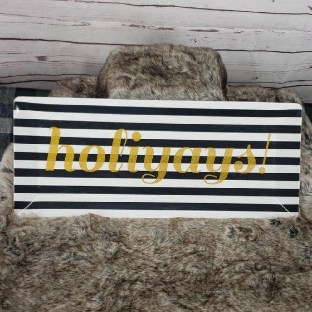Anthropologie Holiyays striped storage tray